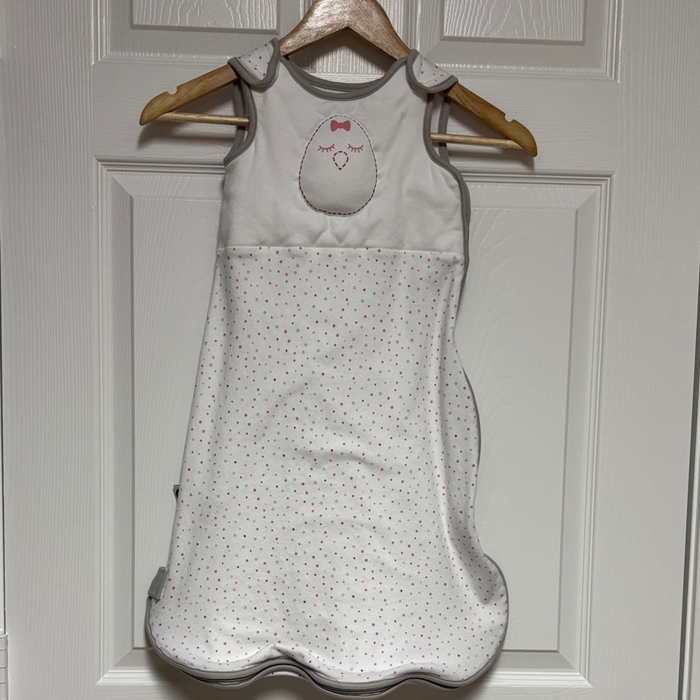Nested Bean Zen Sack Classic Baby Girl Charming White Gray Sleep Sack S (0-6M)